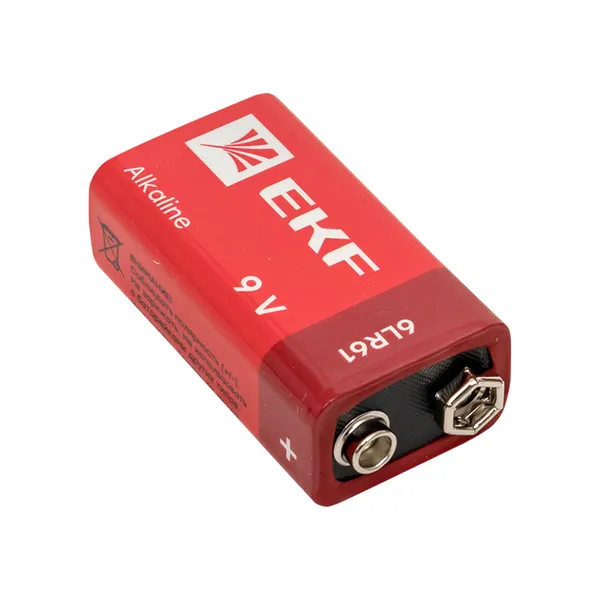 Алкалиновая батарейка типа 9V(6LR61) блистер 1шт. EKF