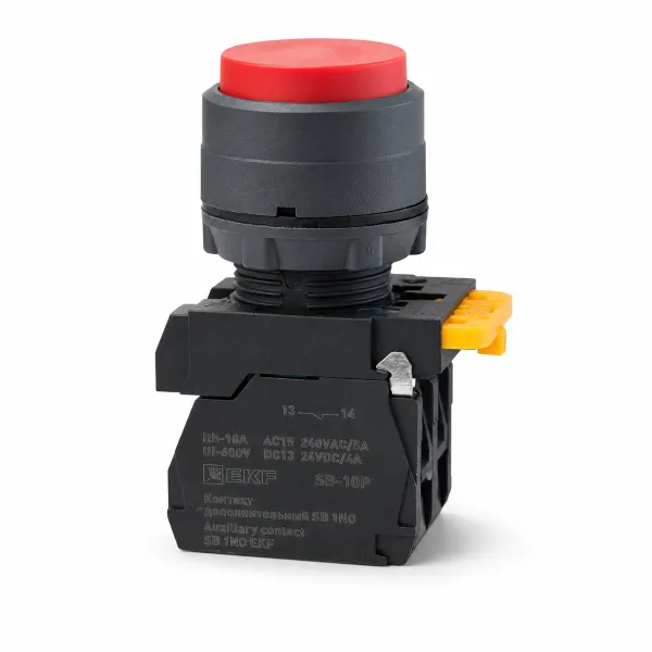 Кнопка выпирающая SB-35 с фиксацией 1NO красная IP65 EKF