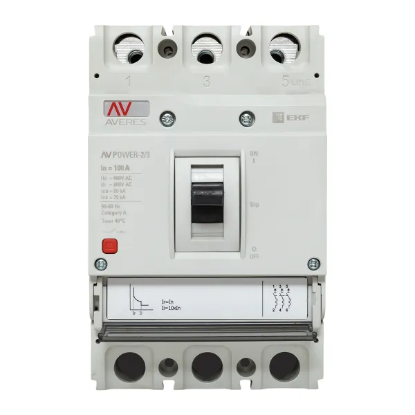 Автоматический выключатель AV POWER-2/3 100А 80kA TR EKF AVERES