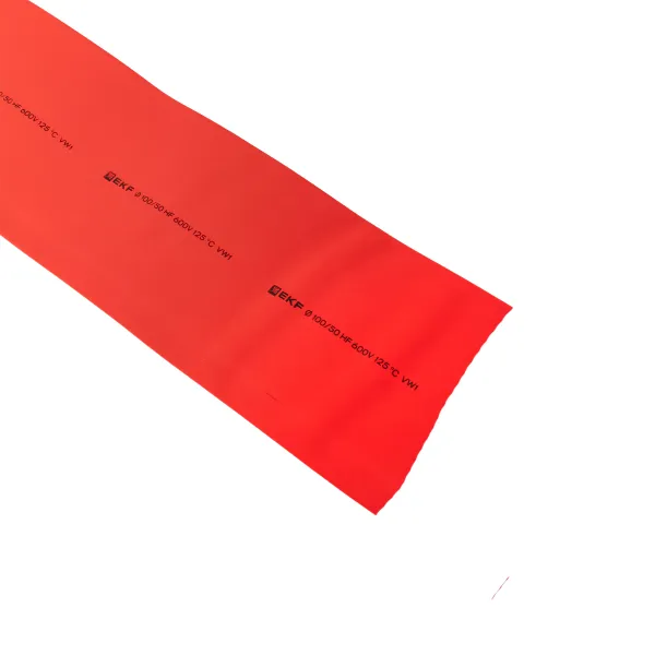 Термоусаживаемая трубка ТУТ нг 100/50 красная рулон EKF PROxima