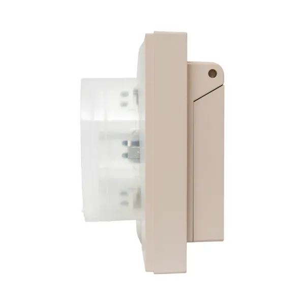 Механизм розетки двойной, 16А, IP44, с заземлением, со шторками, с рамкой, с крышками, кремовый Эпика EKF