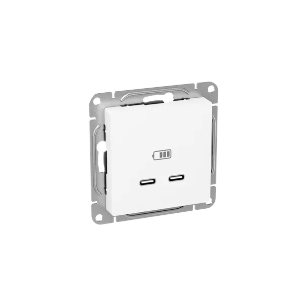 Механизм розетки USB-C - 2шт, белый Эпика EKF