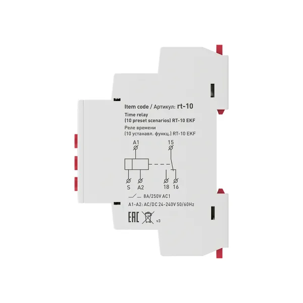 Реле времени (10 устанавл. функц.) RT-10 EKF PROxima