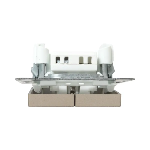 Механизм выключателя, двухклавишный, кнопочный, шампань Эпика EKF