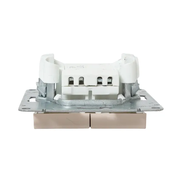 Механизм выключателя, двухклавишный, кнопочный, кремовый Эпика EKF