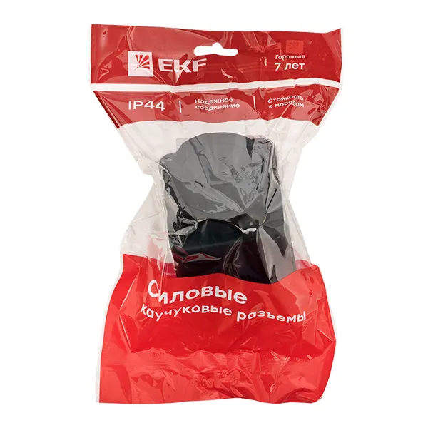 Розетка настенная с защитной крышкой каучуковая наклонная 380В 3P+PE 32A IP44 EKF