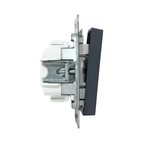 Механизм выключателя, двухклавишный, проходной, графит Эпика EKF