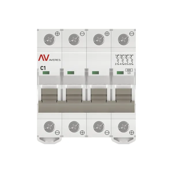 Выключатель автоматический AV-6 DC 4P 1A (C) 6kA EKF AVERES