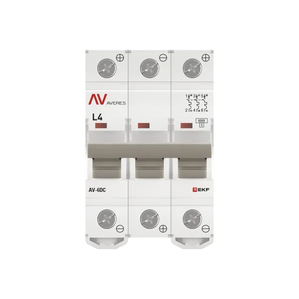 Выключатель автоматический AV-6 DC 3P 4A (L) 6kA EKF AVERES