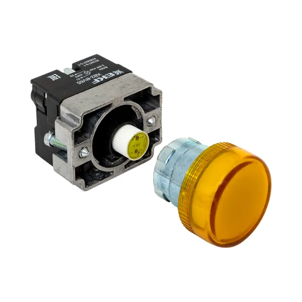 Лампа сигнальная BV65 желтая EKF