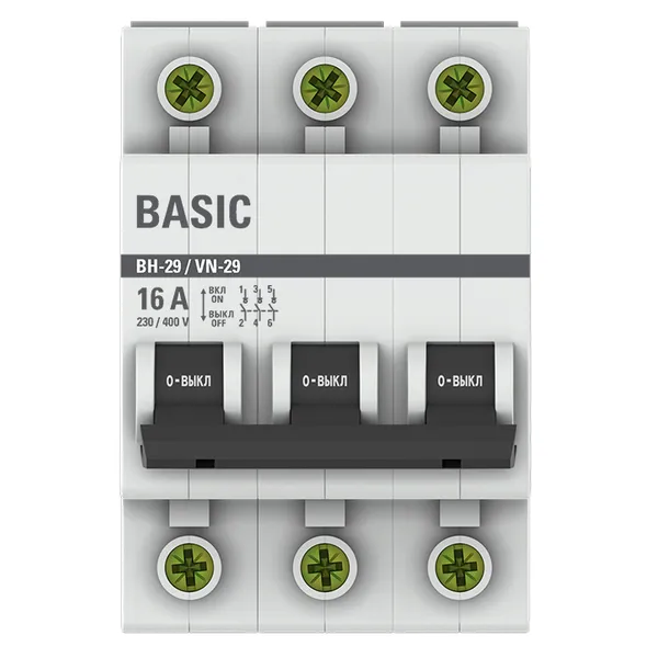 Выключатель нагрузки 3P 16А ВН-29 Basic