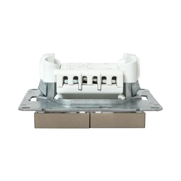 Механизм выключателя, двухклавишный, проходной, шампань Эпика EKF