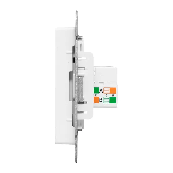 Механизм розетки RJ45 (cat5), белый Эпика EKF