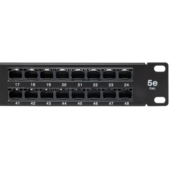 Патч-панель высокой плотности TERACOM PRO 19'' Cat.5E 1U неэкранированная UTP 48 портов RJ-45 Dual IDC с органайзером