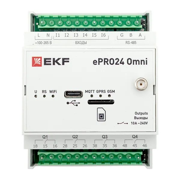 Контроллер удаленного управления 6вх/4вых Wi-Fi GSM 230 В ePRO24 Omni EKF