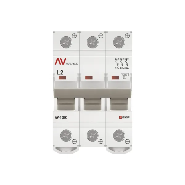 Выключатель автоматический AV-10 DC 3P 2A (L) 10kA EKF AVERES