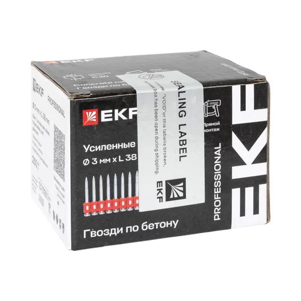 Кованые гвозди по бетону, металлу Bullet Type диаметр 3 мм длина 38 мм, цинкование (250 шт.) EKF