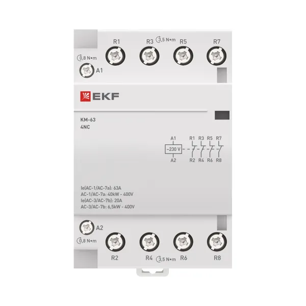 Контактор модульный КМ 63А 4NC (3 мод.) EKF PROxima