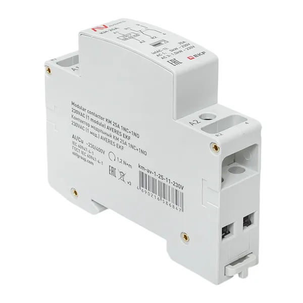 Контактор модульный КМ 25А 1NC+1NO 230VAC (1 мод.) AVERES EKF