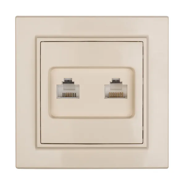 Розетка RJ-45+Phone СП бежевый Минск EKF