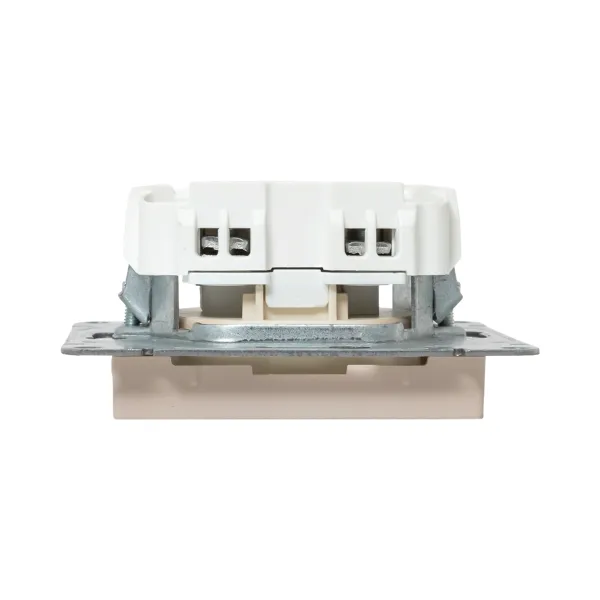 Механизм розетки, 16А, без заземления, со шторками, кремовый Эпика EKF