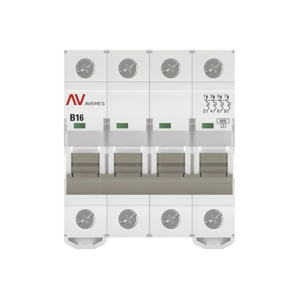 Выключатель автоматический AV-6 4P 16A (B) 6kA EKF AVERES