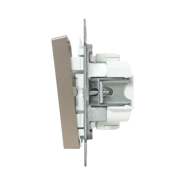 Механизм выключателя, двухклавишный, кнопочный, шампань Эпика EKF