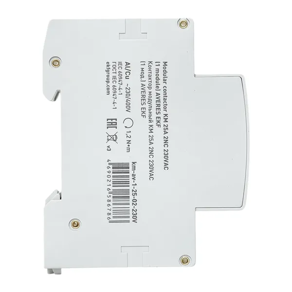 Контактор модульный КМ 25А 2NC 230VAC (1 мод.) AVERES EKF