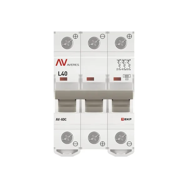 Выключатель автоматический AV-6 DC 3P 40A (L) 6kA EKF AVERES