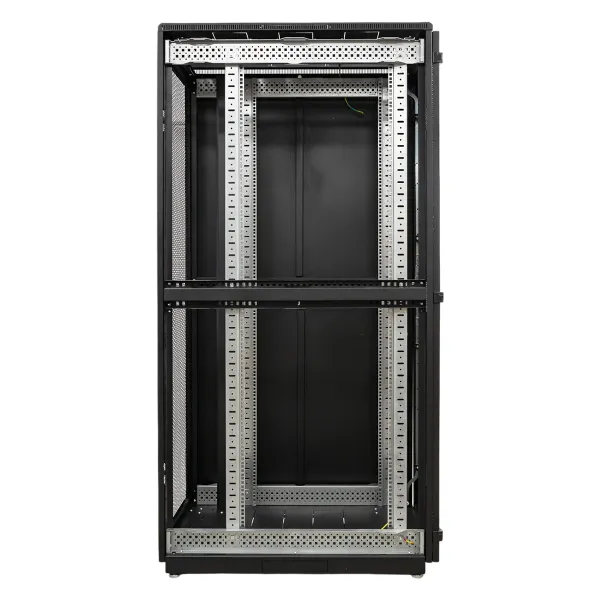Шкаф напольный 19" TERACOM PRO 42U 600x1000 мм двери перфорированная с замком-ручкой и перфорированная чёрный