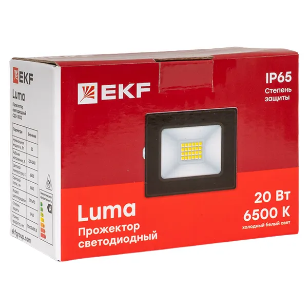 Прожектор светодиодный СДО-3002 20Вт 6500К IP65 LUMA EKF