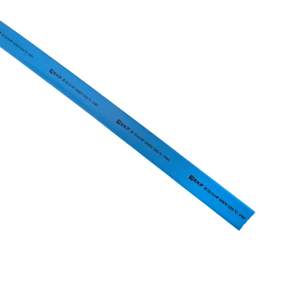 Термоусаживаемая трубка ТУТ нг 12/6 синяя рулон EKF PROxima