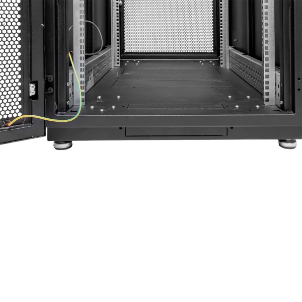 Шкаф напольный 19" TERACOM PRO 42U 600x1000 мм двери перфорированная с замком-ручкой и перфорированная чёрный