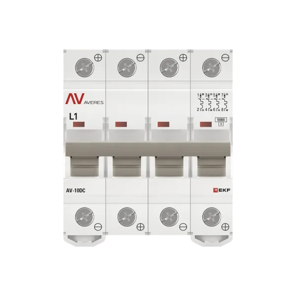 Выключатель автоматический AV-10 DC 4P 1A (L) 10kA EKF AVERES