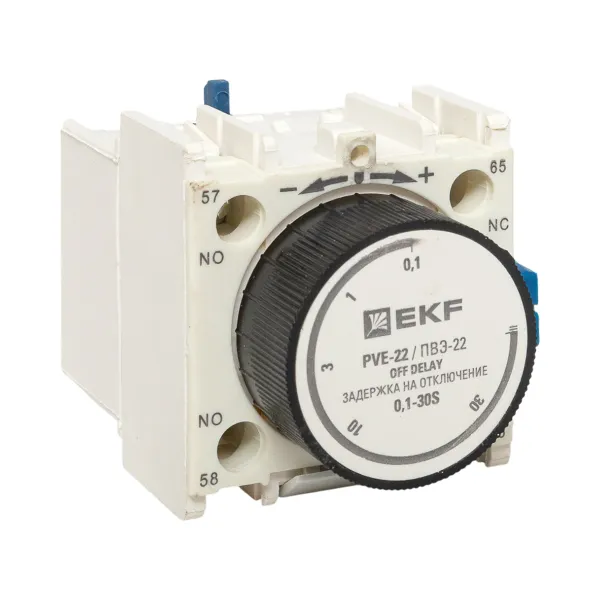 Приставка выдержки времени отключения ПВЭ-22 0,1-30сек NO+NC EKF PROxima
