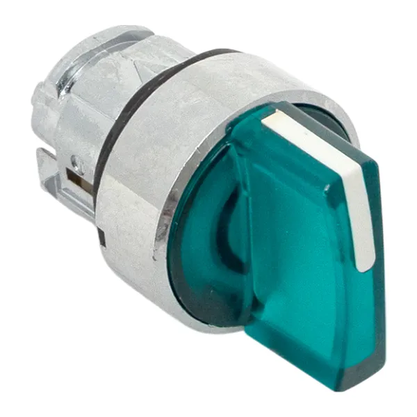 Исполнительный механизм переключателя ХB4 зеленый на 3 положения возвратный без фиксации, с подсветкой с короткой ручк IP65 EKF