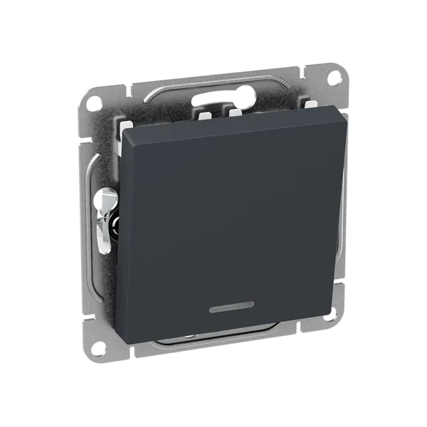 Механизм выключателя, одноклавишный, с подсветкой, графит Эпика EKF