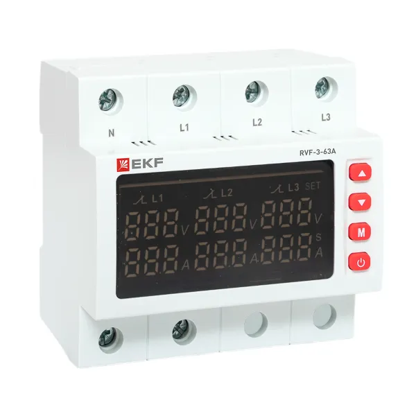 Реле выбора фаз с дисплеем RVF-3-63А EKF PROxima