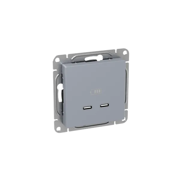 Механизм розетки USB-C - 2шт, алюминий Эпика EKF