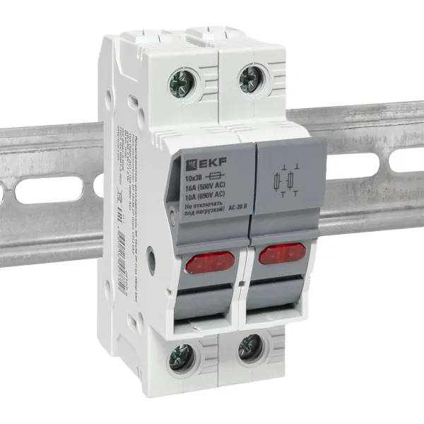 Предохранитель-разъединитель DF 10х38 2Р (тип ПВЦ) EKF