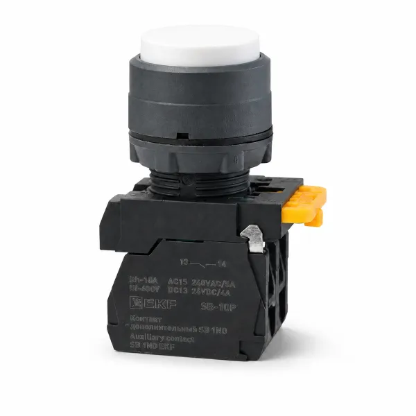 Кнопка выпирающая SB-25 без фиксации 1NС белая IP65 EKF