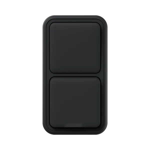 Блок: розетка и выключатель, одноклавишный, проходной ОП, винтовые клеммы антрацит, Бронто EKF