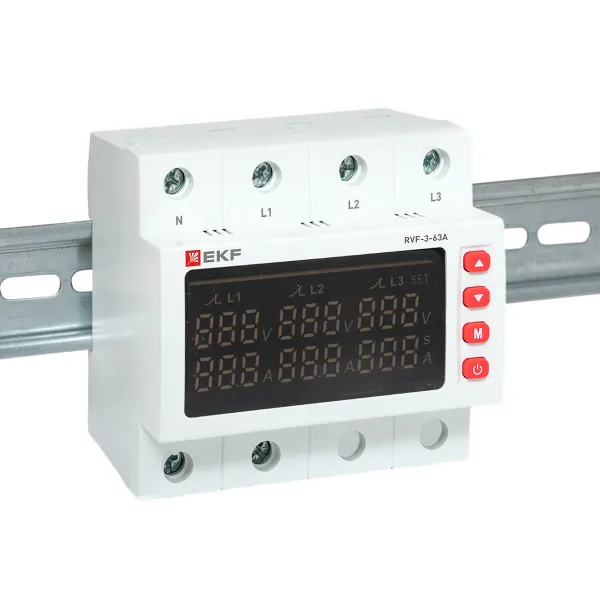 Реле выбора фаз с дисплеем RVF-3-63А EKF PROxima