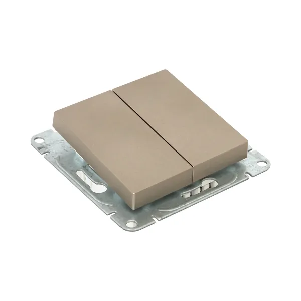 Механизм выключателя, двухклавишный, перекрёстный, шампань Эпика EKF