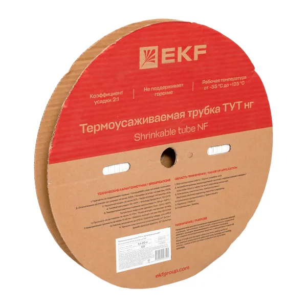 Термоусаживаемая трубка ТУТ нг 20/10 белая рулон EKF PROxima