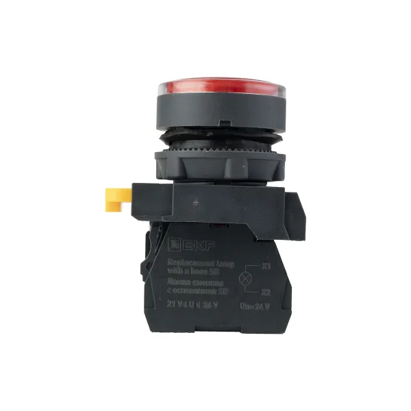 Кнопка SB-27 плоская без фиксации c подсветкой 24V DC 1NC красная IP65 EKF