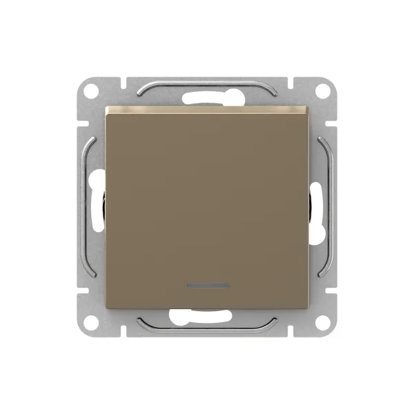 Механизм выключателя, одноклавишный, с подсветкой, шампань Эпика EKF