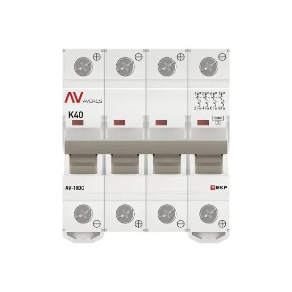 Выключатель автоматический AV-10 DC 4P 40A (K) 10kA EKF AVERES