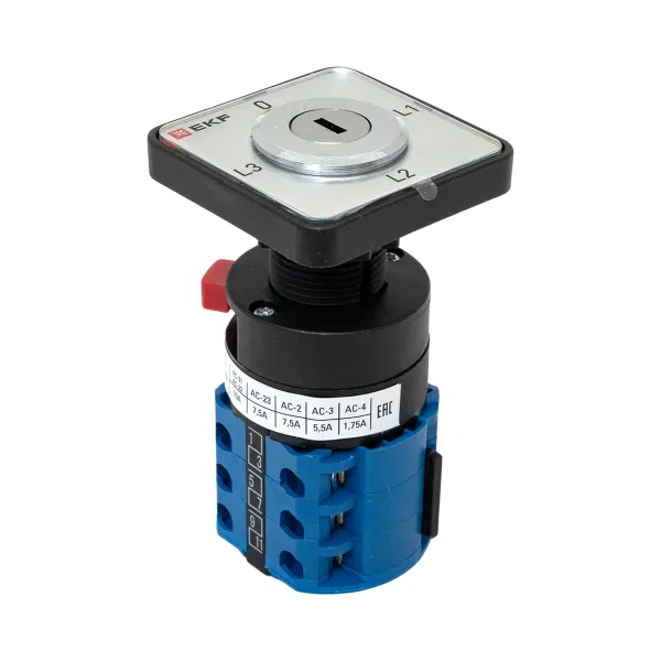 Переключатель кулачковый ПК-1-194 10А 4P с ключом для амперметра EKF PROxima