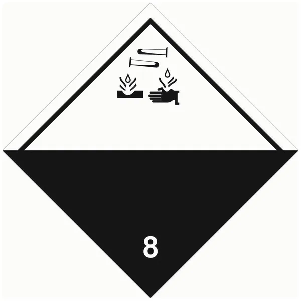 Знак наклейка для маркировки опасных грузов "Кл.8" (250x250) ГОСТ 19433-88 EKF PROxima